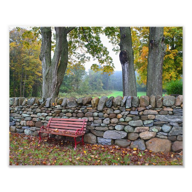 Foto Muro De Piedra En La Imagen De Otoño (Frente)
