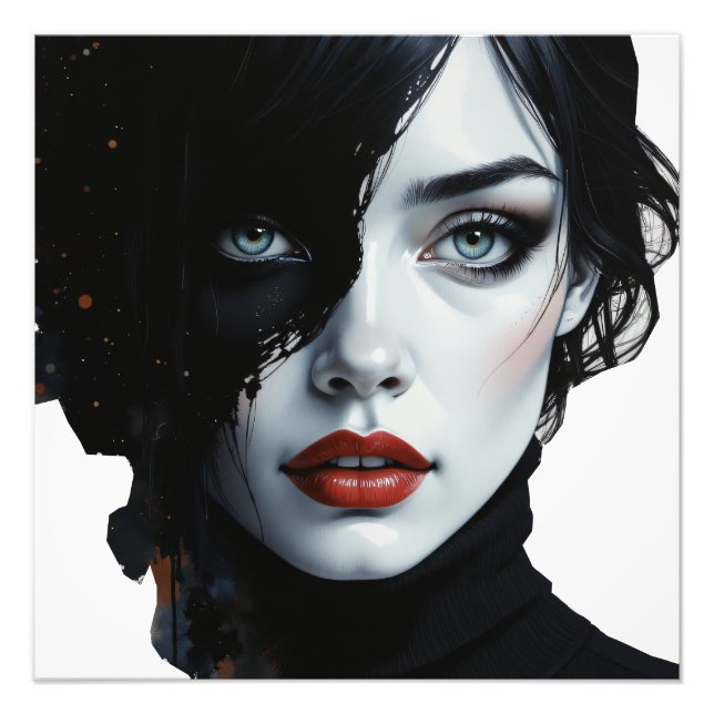 Foto Musa de medianoche - Retrato de tinta y salpicón (Frente)