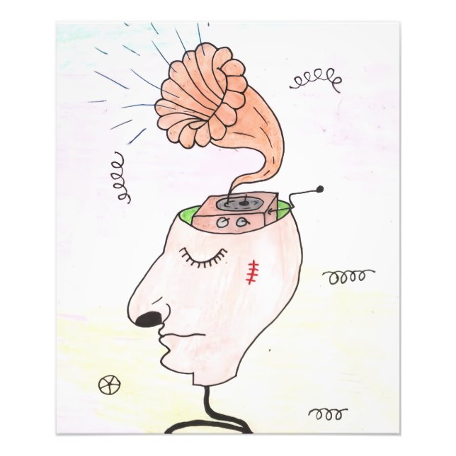 Foto "Music in my head" Postcard (Frente)