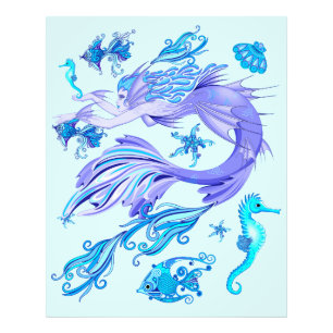 Foto Mystic Mermaid Fairy Purple Creple Ceramic Tile
