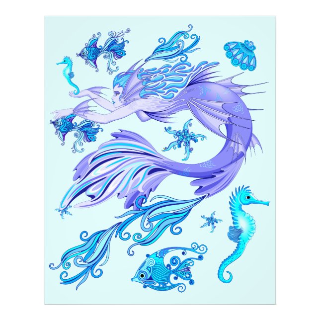 Foto Mystic Mermaid Fairy Purple Creple Ceramic Tile (Frente)
