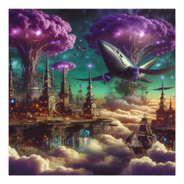Foto Mystical Purple Futurista Fantasy City