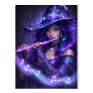 Foto Mystische Flötenspielerin – Magische Melodie Poste