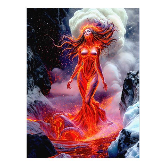 Foto "Nacido del Inferno" - Retrato de mujer volcánica (Frente)