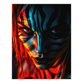 Foto Nahaufnahme: Frau mit Zebramuster im Gesicht