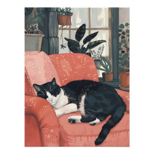 Foto Nap tropical: Gato acogedor en casa de la jungla