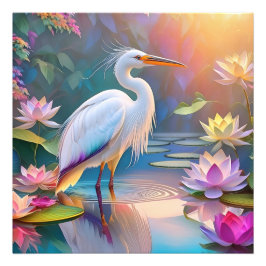 Foto Naranja Billing White Heron Fantasy Bird