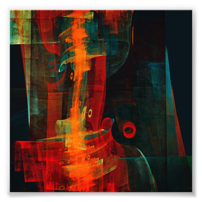 Foto Naranja del agua Azul Rojo Azul Moderno Resumen Pa (Frente)