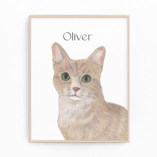 Foto Naranja personalizado Tabby Cat Art