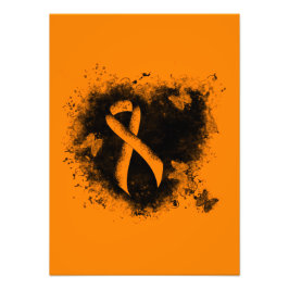 Foto Naranja Ribbon Grunge Heart