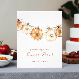 Foto Naranja seco Garland Boda Rótulo de libros de invi