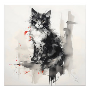 Foto Naturaleza del gatito pintado con tinta