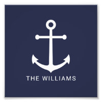 Nautical White Anchor y nombre personalizado en az