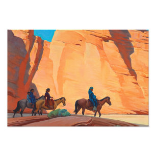 Foto Navajos en un cañón, 1945 por Maynard Dixon