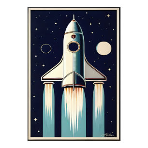 Foto Nave Espacial Retro de la Era Espacial Años 50