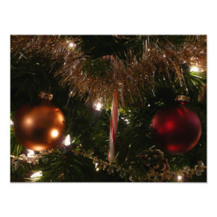 Foto Navidad Árbol II Festividad Rojo y Oro