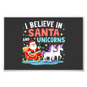 Foto Navidad Creo En Santa Y Unicornios Divertido Xm