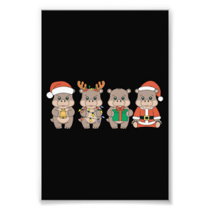 Foto Navidad de Moo Deng hipopótamo bebé