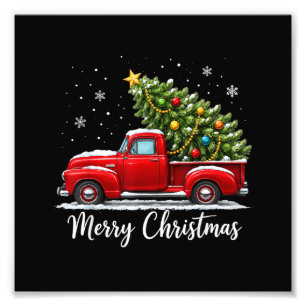 Foto Navidad Feliz Navidad Camión Rojo Árbol Hombres Mu