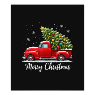 Foto Navidad Feliz Navidad Camión Rojo Árbol Hombres Mu