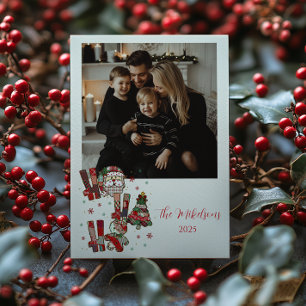 Foto Navidad Ho Ho Ho Parche Rustico