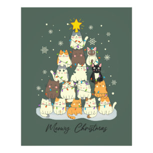 Foto Navidad Meowy — Árbol de gato lindo