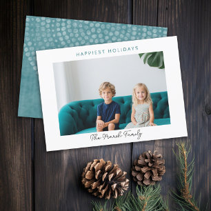 Foto Navidad Moderna Puntos Borde Blanco Feliz