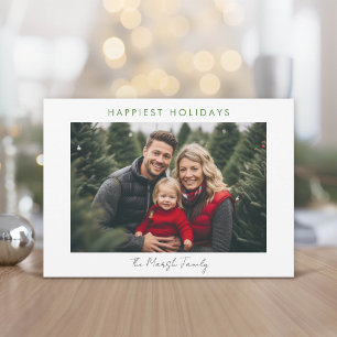 Foto Navidad Moderna Puntos Borde Blanco Feliz