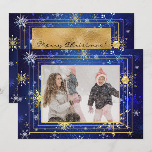 Foto Navidad Navidades Fiesta Azul Oro Copo de Nie