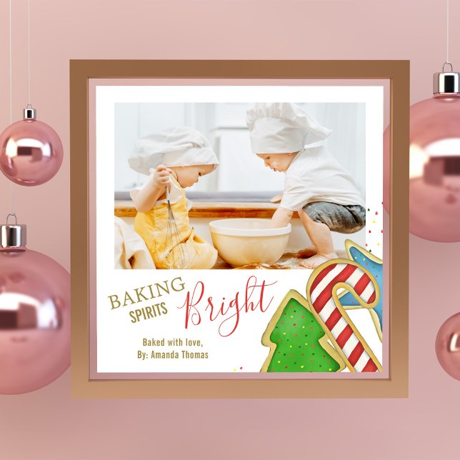 Foto Navidades acarician a la galleta navideña cutouts  (Christmas cookies whimsical cute photo print with watercolor artwork. )