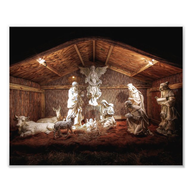 Foto Navidades Adoran Escena De Jesús Natividad Manger (Frente)