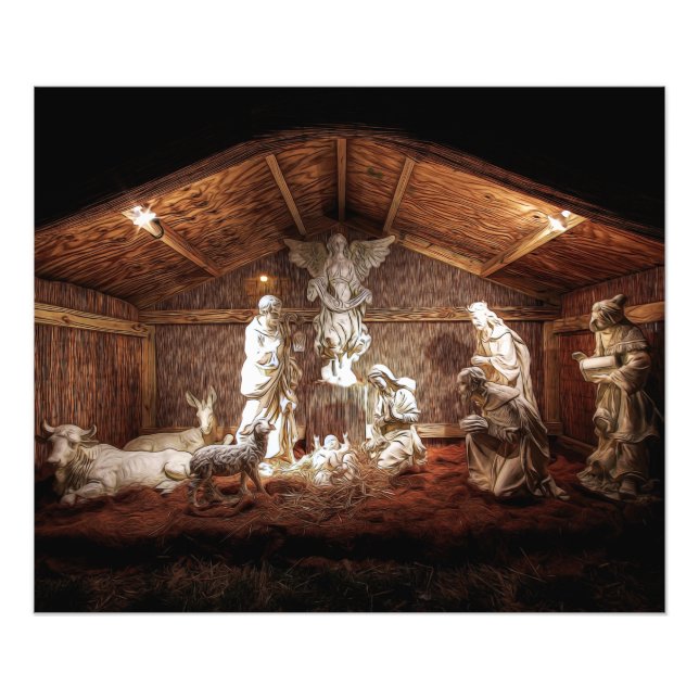 Foto Navidades Adoran Escena De Jesús Natividad Manger (Frente)