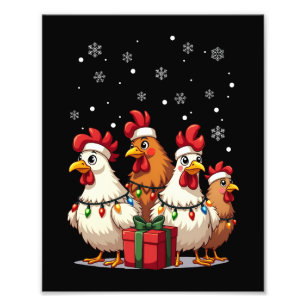 Foto Navidades alumbran pollo Santa Funny Xmas