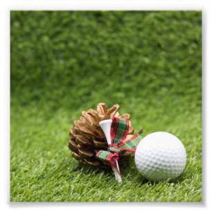 Foto Navidades Balón de golf y cono de pino para golfi