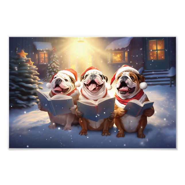 Foto Navidades bulldoges en vacaciones festivas (Frente)