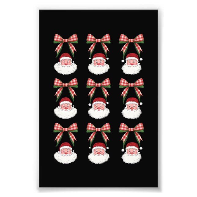Foto Navidades Coquette Bow Santa Vintage Xmas Retro (Frente)