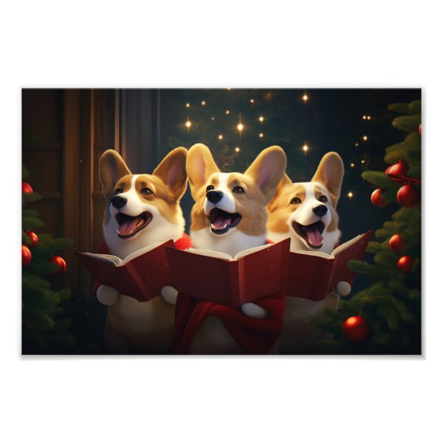 Foto Navidades de Corgis en vacaciones festivas (Frente)