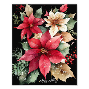 Foto Navidades de flores blancas rojas Poinsettia Holly
