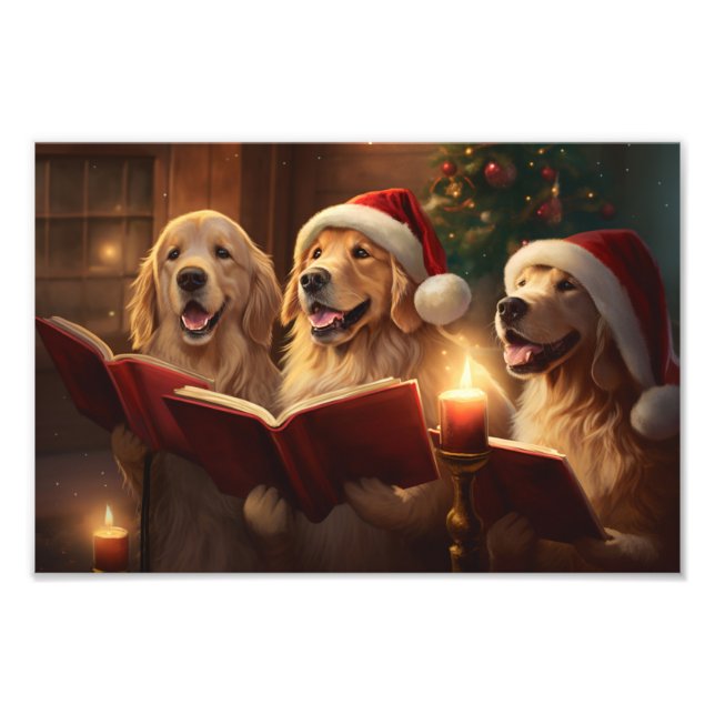 Foto Navidades de Golden Retrivers cargando vacaciones (Frente)