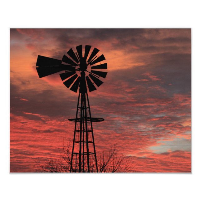 Foto Navidades de Kansas EVE 2021 Windmill Sunset (Frente)