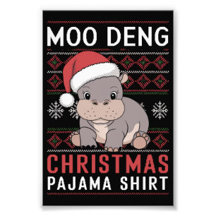 Foto Navidades de Moo Deng Familia Pajama