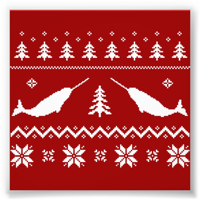 Foto Navidades de Narwhal feos suéter (Frente)