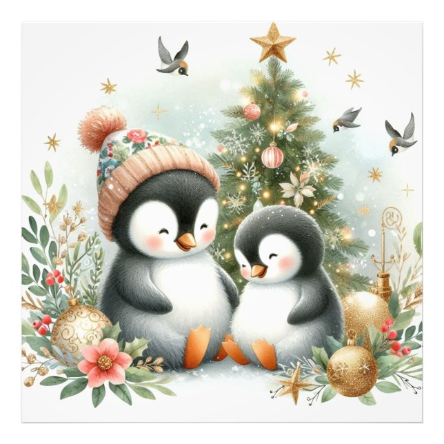 Foto Navidades de Pingüinos (Frente)