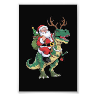 Foto Navidades de Santa Riding Dinosaur T-Rex Escuadrón