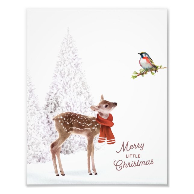 Foto Navidades de Woodland Deer and Bird Wall Art (Frente)