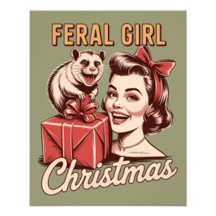 Foto Navidades del Chica Feral Opossum Xmas Trashy Retr