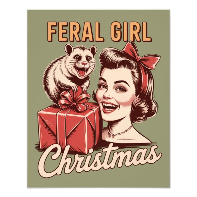 Foto Navidades del Chica Feral Opossum Xmas Trashy Retr (Frente)