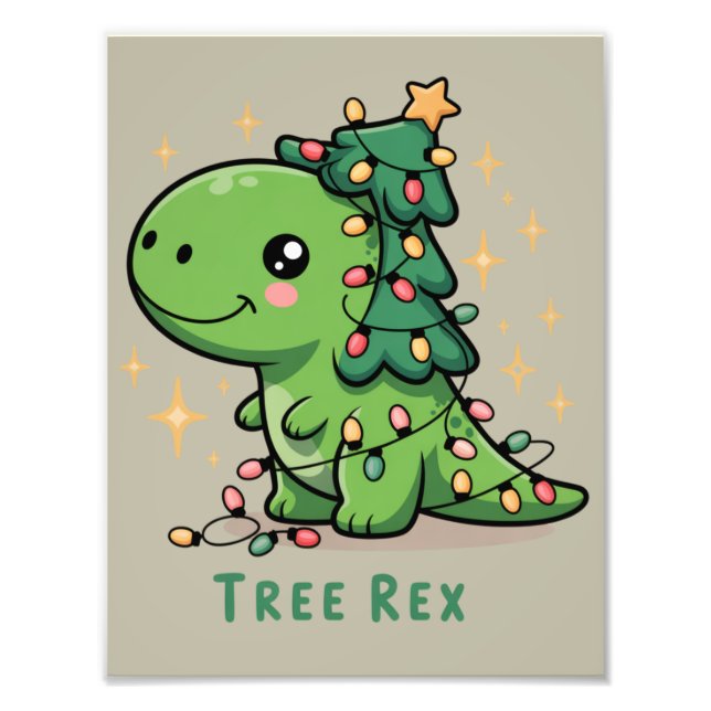 Foto Navidades Fiesta de luz de dinosaurios Rex árbol d (Frente)