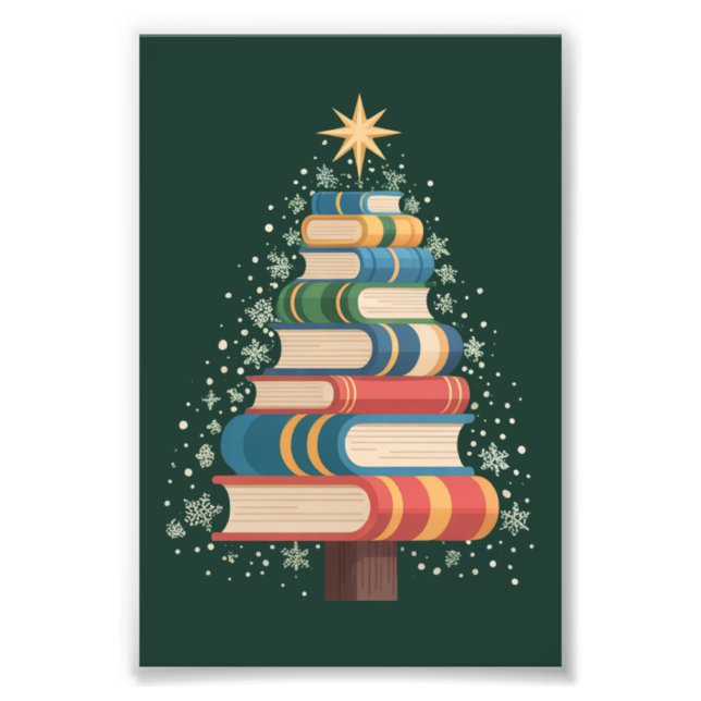 Foto Navidades Maestros Libros Árboles Navidad Leyendo  (Frente)
