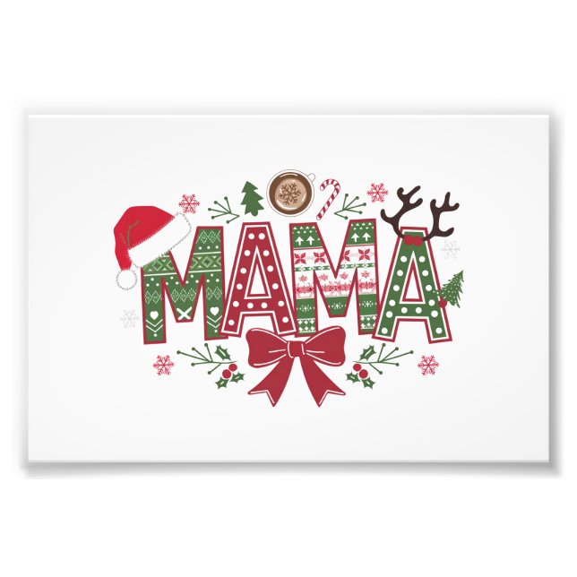 Foto Navidades Mama Coquette Bow Mama Claus Tree Cake (Frente)